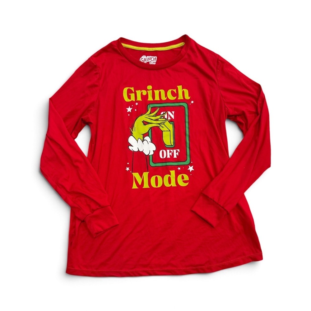 Dr. Seuss The Grinch Mode On Off Red Long Sleeve Graphic Tee S 4-6 LZ45100SA